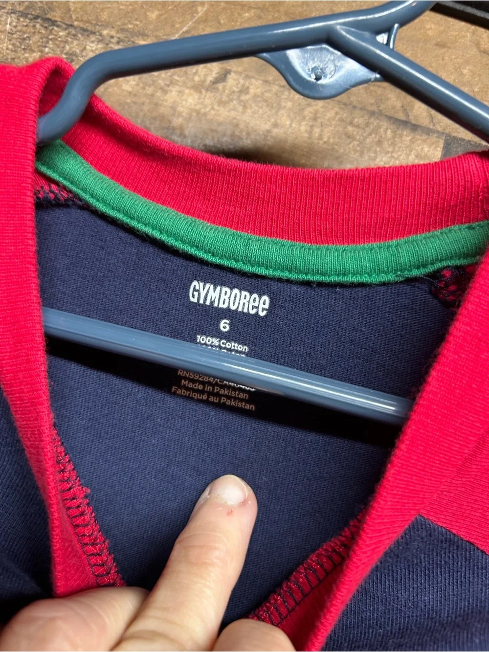 Gymboree Navy & Red Dinosaur Raglan Long-Sleeve Top